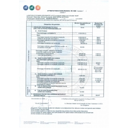 Traduction d'une attestation détaillée d'assurance